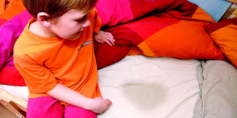 Bedwetting child with soiled bed
