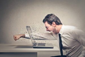 Anger Management - Smashing through a laptop screen